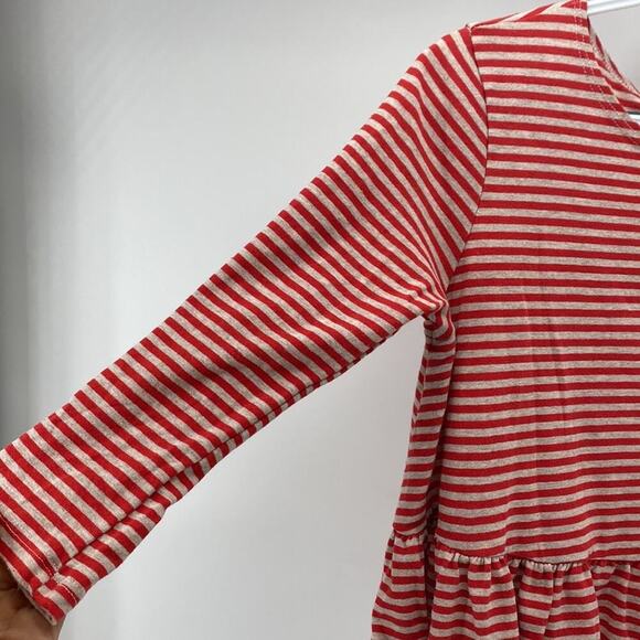 We The Free red striped tan peplum boxy shirt bohemian Gypsy hippie casual - Picture 3 of 7